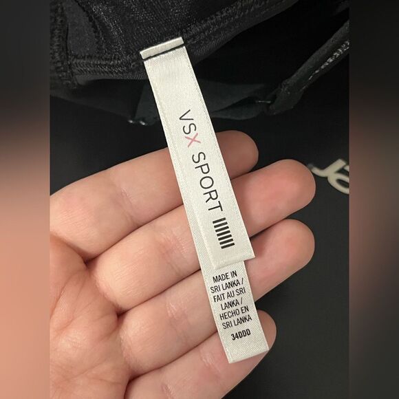 Victoria Secret VSX Knockout Black/Gray Front Zip Padded Sports Bra Size 34DDD - Picture 5 of 10